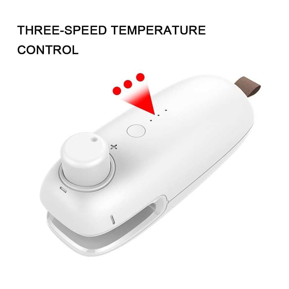 DONGKER Mini Scelleur,Scellant sous Vide Thermique Rechargeable par USB 2 en 1 Machine de Scellage Portable pour Sacs À Puces Sac en Plastique de Stockage de Nourriture