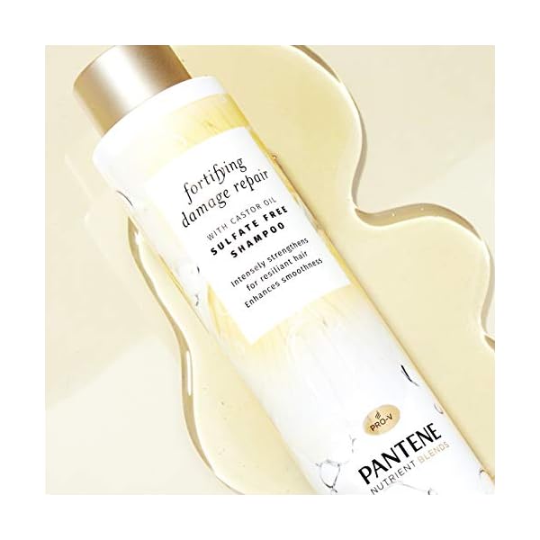 Pantene Sulfate Free Shampoo & Conditioner Set with Castor Oil+ Hair Mask Treatment, Nutrient Blends Fortifying Damage Repair
