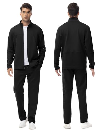 Rdruko Men's Tracksuits 2 Piece Set Athletic Sports Casual Full Zip Jogging Sweatsuit3