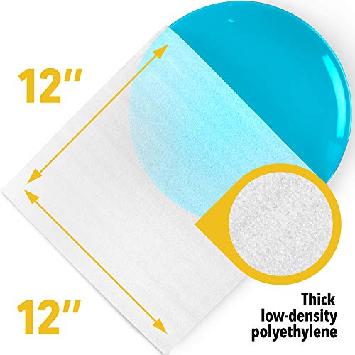 12" x 12" Foam Wrap Pouches Cushioning for Packing Moving Shipping and Storage Supplies - Foam Pouches is Great Alternative to Air Sheets and Bubble Envelopes - 50 Pack
