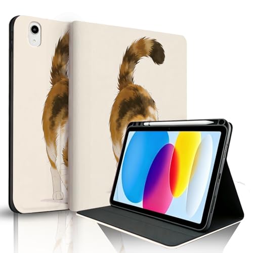 Coque iPad 11 2025 chat tricolore avec porte-crayon antichoc