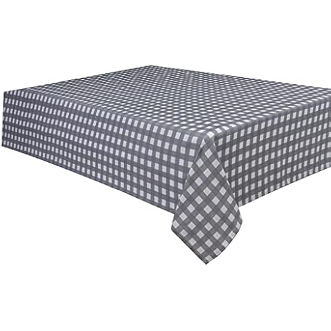 Sleepdown Gingham Cotton Table Cloth - Grey Cover