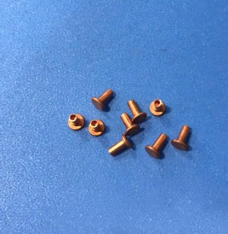 94pcs M2.5 * 4.5mm copper rivet red flat head rivets semi-hollow riveting nail percussion riveted nails