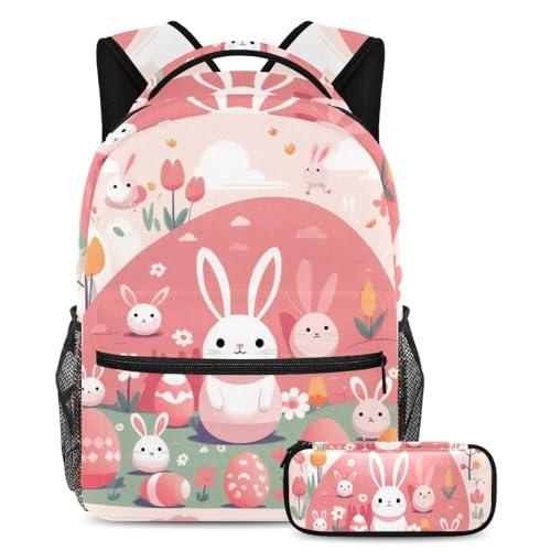 Sac à dos grand volume rose Pâques pour l'école et les sorties des adolescents
