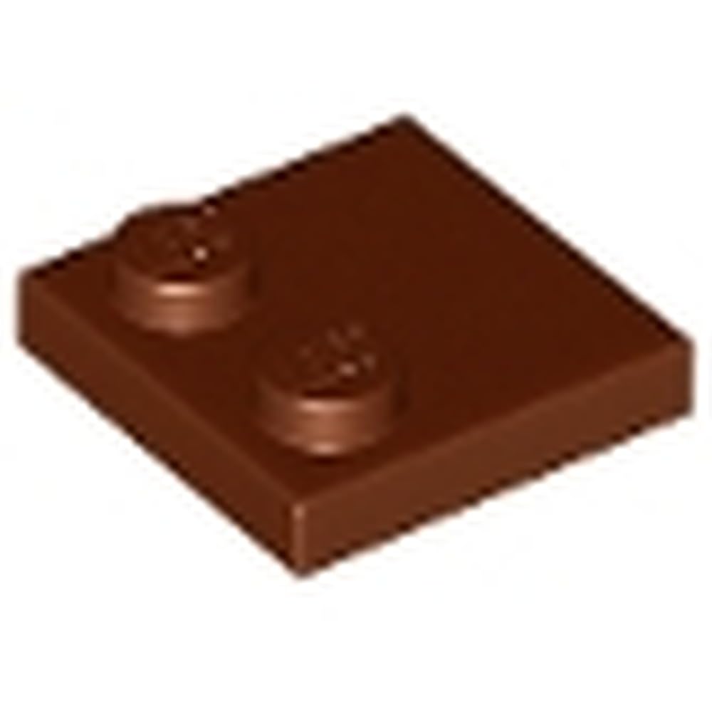 LEGO Tile 2 x 2, Modified with Studs on Edge, Part 33909 (Reddish Brown, 10, count) โ image 1