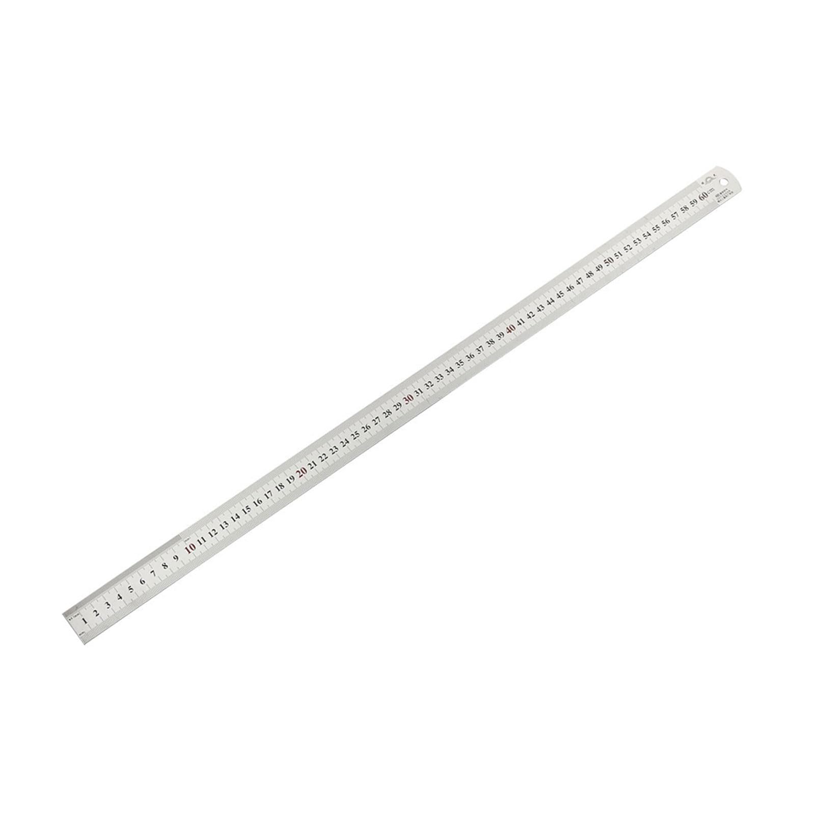 Righello in Metallo Bordo Dritto - [ 600mm 24 Pollici Metrico ] Righelli Centimetri Acciaio Inossidabile per Misurazioni Precisione, con Foro Appendere