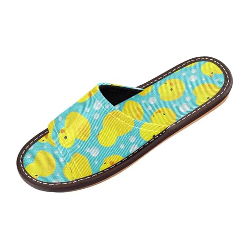 Women Men House Slippers Open Toes Travel Shoes Cute Rubber Duck for Bathroom Pool Hotel Spa Beach3