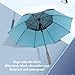 PerGar Misting Fan Umbrella, Umbrella with Built in Fan and Mist Spray, 190t VinylFiberglass 8 Ribs Rechargeable Long Handle Sun Umbrella, for Summer Cooling Beach Sports (Outer Black