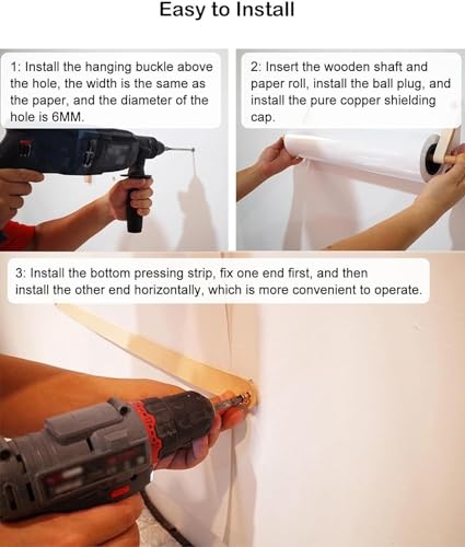 Distributeur de Papier Kraft Mural Anti Encombrement Plan de Travail - 8