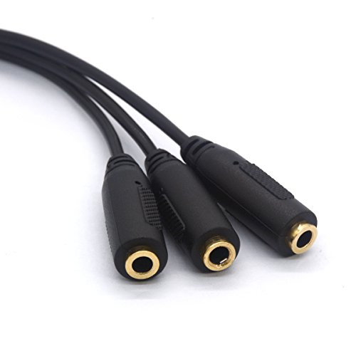 Splitter de auriculares 3 vías 3.5mm chapado en oro miniatura 4