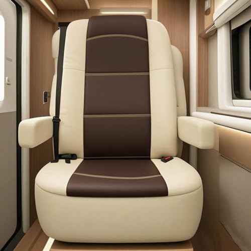 BeadChica 2 Pack RV Seat Covers for Captains Chairs,Class-A RV Seat with Arm Rest Covers,Coffee