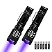 Linterna Táctica y UV 2 en 1, morpilot 2 Paquete Linterna LED 500LM, Linterna Ultravioleta, Luz UV con 4 Modos, Zoom IN/OUT, 395nm, Aluminio, Anti-caída, Impermeable IPX4, 6 Baterías Incluidas