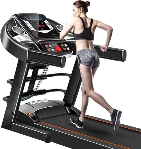 Image of Household Treadmill, LED Screen Ultra-Quiet Shock Absorption Walking Machine, Indoor Mini Folding Gym Equipment with MP3