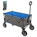 PORTAL Portal Carrello da Spiaggia Pieghevole Carrello da Trasporto Manuale Rimorchio da Giardino Pieghevole Campeggio All'Aperto All Terrain, Tessuto Rimovibile, Blu