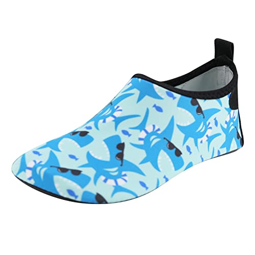 Generisch Zapatos de natación transpirables delgados para niños parque acuático historieta suela de goma calcetines de playa zapatos zapatos de buceo de piel, azul, 26 EU