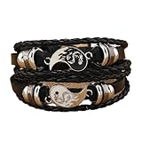 ROHCGHC Pulsera de cuentas de jade, Vintage Taiji Bagua conjunto de pares pulseras hechas a mano