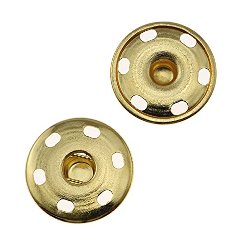 Batino 20 Sets Sew On Snaps Buttons 25Mm Metal Press Button Fasteners For Clothing/Bag/Jackets/Jeans/Shirts/Windbreakers(Gold) #TOP1