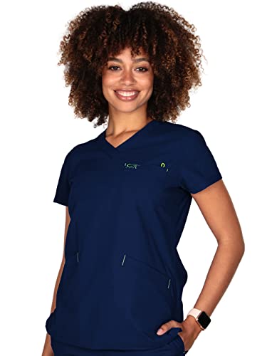 IguanaMed Women's 5400 Classic V-Neck 3-Pocket Top Newport Navy XS