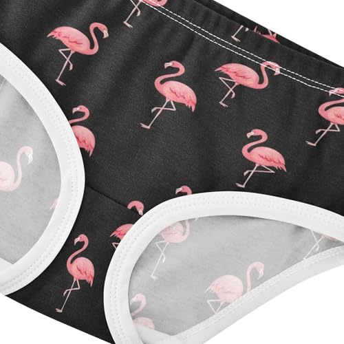 Cotton Toddler Underwear Floral Pink Flamingos Solid Black Panties for Girl Designer Briefs Kids Undies 2t4