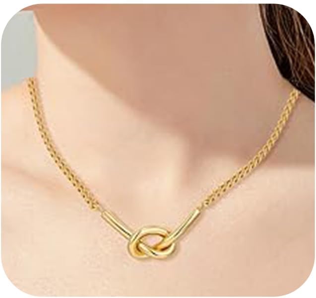 YUJIE Sparkly Bow Pendant Necklace for Women Wedding Prom Fashion Jewelry Gift