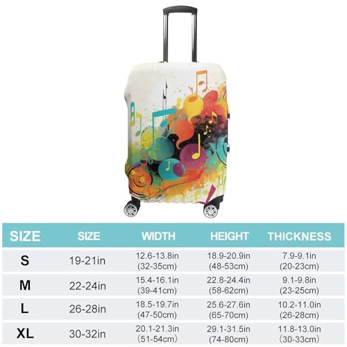 Carry on Luggage Cover Abstract Music Themed Suitcase Covers for Luggages Tsa Approved Travel Luggage Sleeve Protector Elastic Suitcase Protector Anti-Scratch Washable Fits 19-30 Inch Case -L2