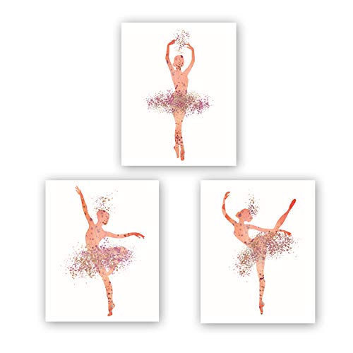 HPNIUB Ballet Art Painting Elegant Dancing Art Poster Set of 3