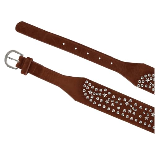 CTM Women's Star Sequin Faux Suede Belt2