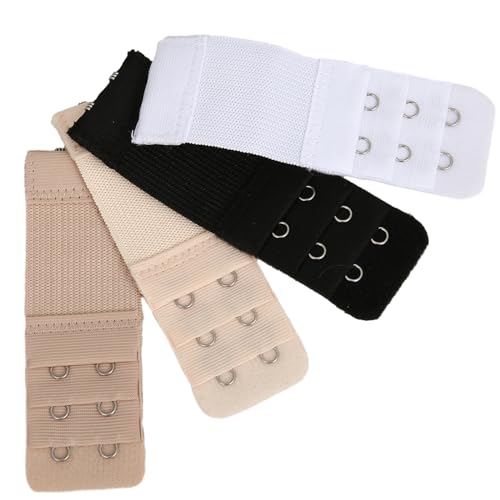 Image of Bra Strap Extenders, Women Elastic Extensions Bra Extender Set, 6 Piece,Skin,White,Black