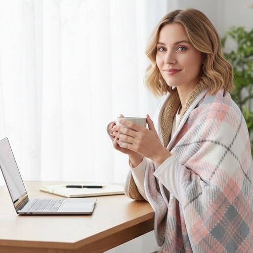 Manta cálida para sofá poncho polar mujer regalo ideal invierno 7