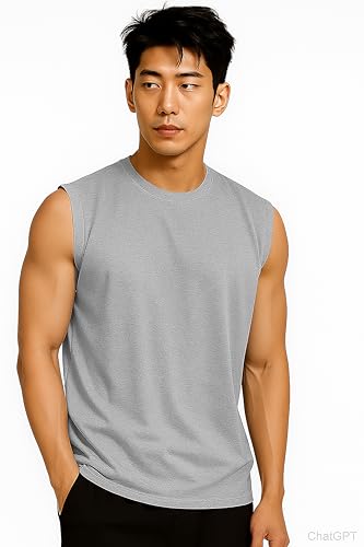 Image of JUGULAR Tank Tops Sleeveless T-Shirt for Men Gym Wear Vest Solid Stylish Round Neck Running for Sports Workout Fitness & Casual or Beach Wear