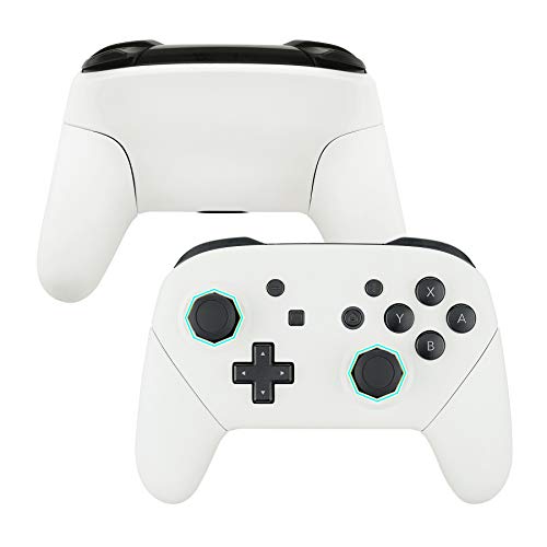 eXtremeRate White Octagonal Gated Sticks Faceplate Backplate Handles Cover, Soft Touch DIY Replacement Grip Housing Shell for Nintendo Switch Pro Controller- Controller NOT Included