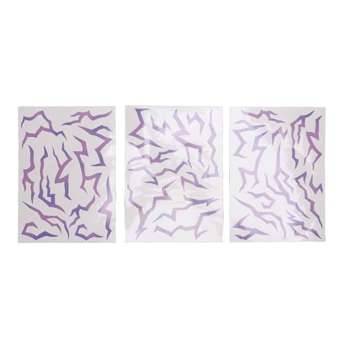 Naroote Anime Cosplay Temporary Stickers, Gradient Purple Fluorescent Glow, Intricate Patterns for Stage Performance and Daily Fashion, with Water proof Smudge Proof Material