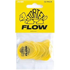 DUNLOP TORTEX® FLOW® PICKS – Standard .73 mm – Yellow (Set of 12 pieces)