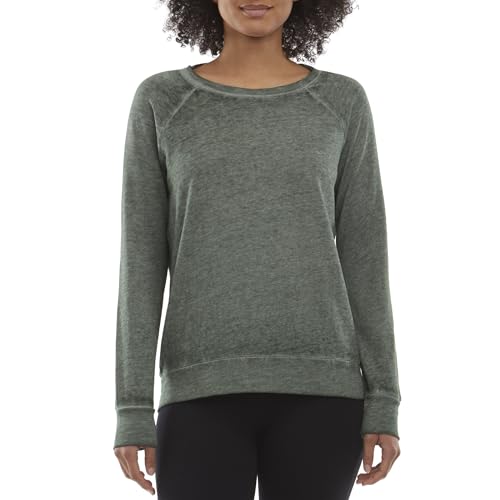 Image of Danskin Women's Long Sleeve Mineral Wash Pullover Top