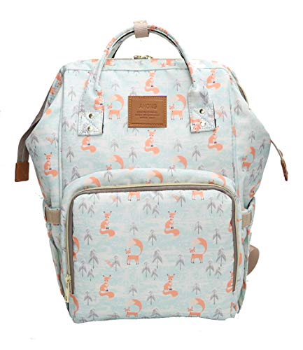 Bolsa cambiadora de pañales para bebé de gran capacidad, impermeable, diseño abierto, multifunción, para mamá, papá, viajes, con estampado de baby-zorros