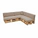 POKAR Palettenkissen 8er Set: 3X Sitzkissen 120x80 + 3X Rückenkissen 120x40 + Seitenkissen + Dekokissen | Palettenauflagen für Palettensofa aus Cordstoff mit Abnehmbarem Bezug | Made in EU | Beige