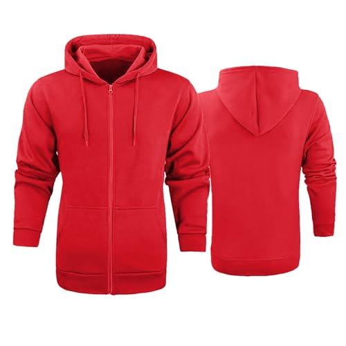 Zip Up Hoodie for Men Fashion Casual Hooded Sweatshirts Loose Fit Pullover Tops Warm Going Out Fall Winter Jackets4