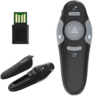 Presentation Clicker Wireless Presenter Remote Clicker for PowerPoint .RF 2.4GHz Presenter Remote Google Slide Advancer Powerpoint Clicker for Computer/Laptop/Mac/Keynote (Grey)
