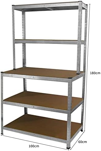 Dimensions of the shelving unit: 180cm height, 100cm length, 60cm depth