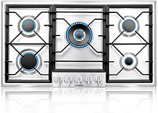 thermomate Gas Cooktop, Built In Gas Rangetop with High Efficiency Burners, NG/LPG Convertible