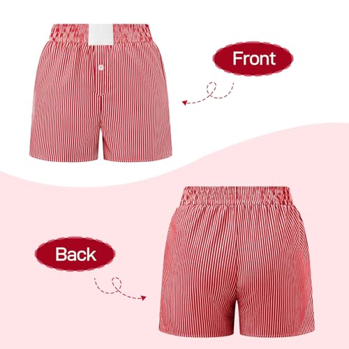 Image of Y2K Boxer Shorts for Womens Low Waist Plaid Lounge Shorts Elastic Cute Gingham Pajamas Bottoms