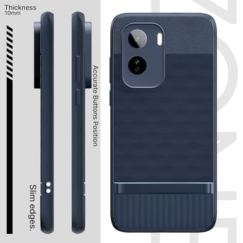 Image of Pikkme Back Cover for Vivo T5 Pro 5G Camera Protection 3D Hexa Cube Design Silicone Protective Bumper Case (Blue)