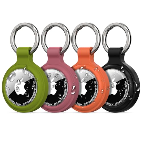 PESTON Hülle für Apple AirTag Schlüsselanhänger - IP67 wasserdichte Hülle mit 360° stoßfestem Rundumpanzer - Airtag Anhä...