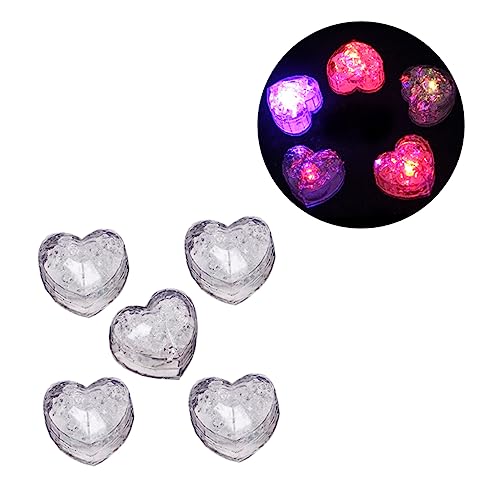 Gatuida 12pezzi Luci LED Forma di Cuore per Bevande Lampeggianti per Cubetti di Ghiaccio Induzione d Acqua Decorazione Creativa per Feste di Matrimonio Banchetti Piscine e Fontane
