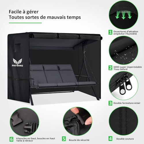 Housse protection pour balancelle haut de gamme résistante intempéries - 4