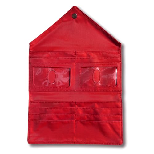 Big Skinny Women's Slimvelope Leather Tri-Fold Checkbook Slim Wallet, Holds Up to 40 Cards, Red4