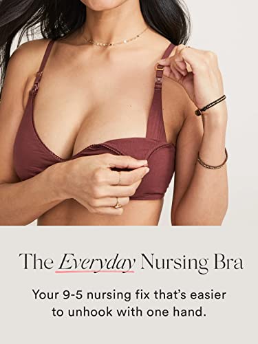 Hatch Everyday Nursing Bra - Breastfeeding Nursing Clip Down Maternity Bra - Premium Cotton - Adjustable Wireless Comfort With One Handed Nursing Clasp - J Hook For Optional Racerback - Anise, Medium #TOP2