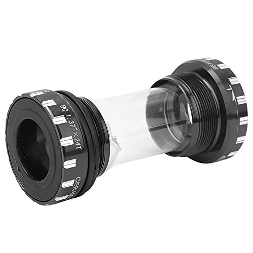 equlup Bike Bottom Bracket, BB109 24mm Bike Ceramics Integrated Screw in Bearings Thread Bottom Bracket BB Accessory for 68-73mm Mountain Bicycle Frame (Black)