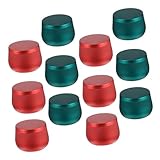 BIUDECO 12 piezas Botes Redondos de Almacenaje para Dulces Té y Joyería Tarros Sellados Rojo y Verde para Manualidades y Velas