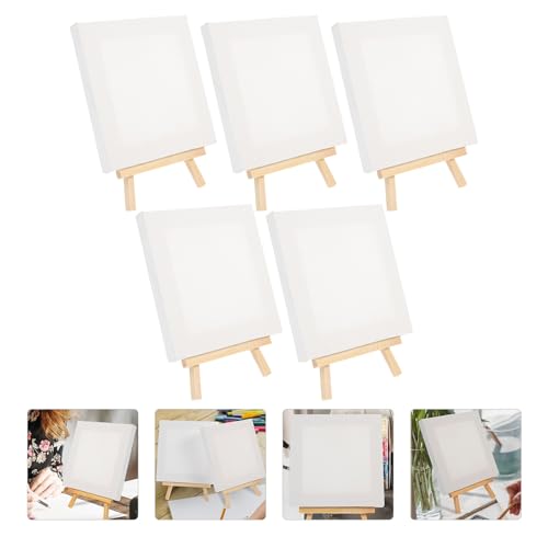 Mini caballetes de madera con lienzos para pintura y decoración 7